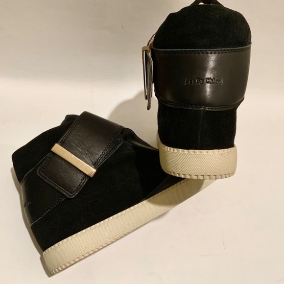 SEE BY CHLOE Shoes Sami Black Nappa Leather High Top Ankle Sneaker with Buckle - Picture 9 of 11